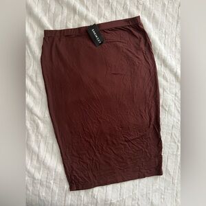 Chocolate Brown Tshirt Pencil Skirt